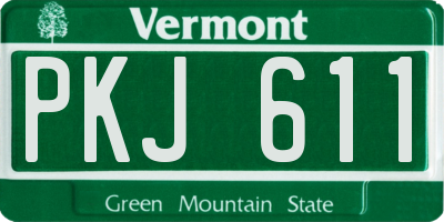 VT license plate PKJ611