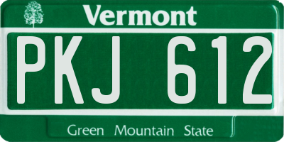 VT license plate PKJ612