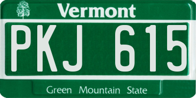 VT license plate PKJ615