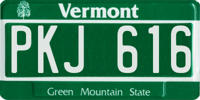 VT license plate PKJ616