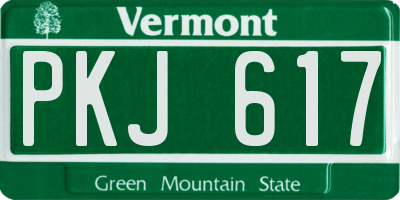 VT license plate PKJ617