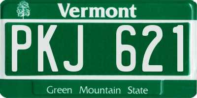VT license plate PKJ621