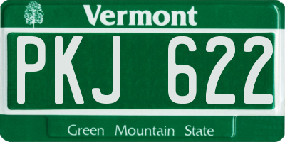 VT license plate PKJ622