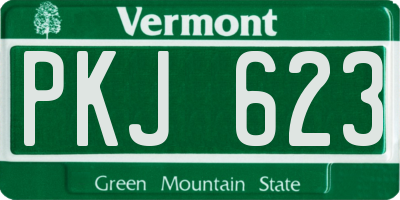 VT license plate PKJ623