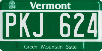 VT license plate PKJ624