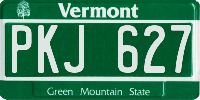 VT license plate PKJ627