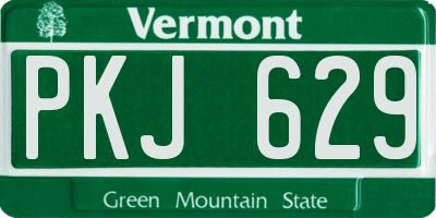 VT license plate PKJ629
