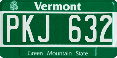 VT license plate PKJ632