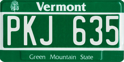 VT license plate PKJ635