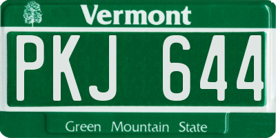 VT license plate PKJ644