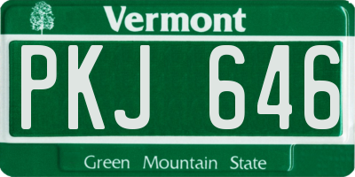 VT license plate PKJ646