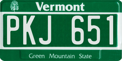 VT license plate PKJ651