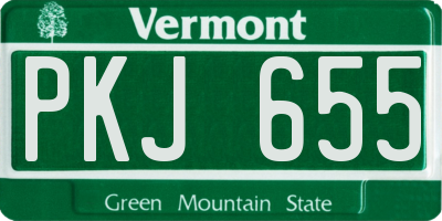VT license plate PKJ655