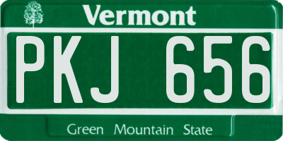VT license plate PKJ656