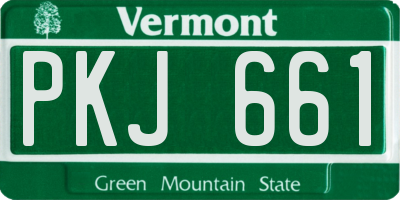VT license plate PKJ661