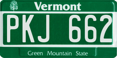 VT license plate PKJ662