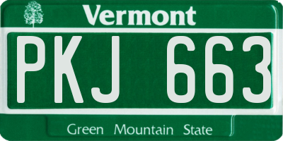 VT license plate PKJ663