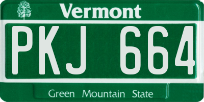 VT license plate PKJ664