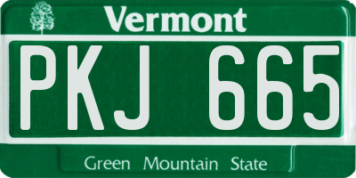 VT license plate PKJ665