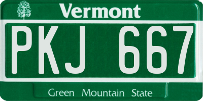 VT license plate PKJ667