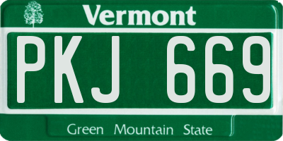 VT license plate PKJ669
