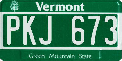 VT license plate PKJ673