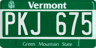 VT license plate PKJ675