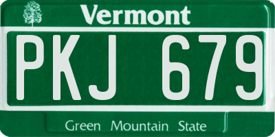 VT license plate PKJ679