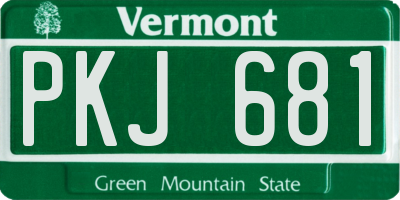 VT license plate PKJ681