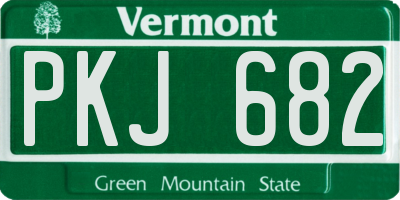 VT license plate PKJ682