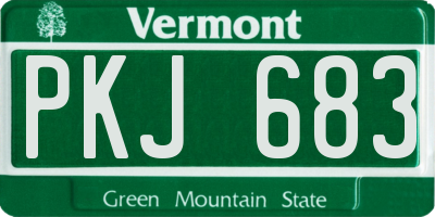 VT license plate PKJ683