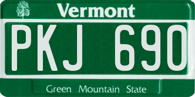 VT license plate PKJ690
