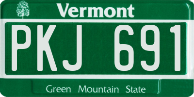 VT license plate PKJ691