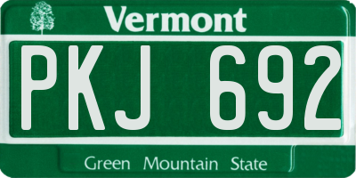 VT license plate PKJ692