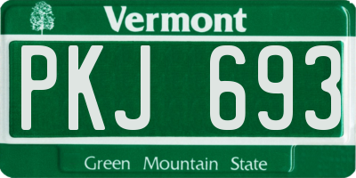 VT license plate PKJ693