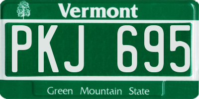 VT license plate PKJ695