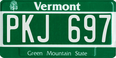 VT license plate PKJ697