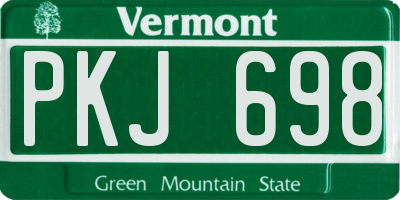 VT license plate PKJ698