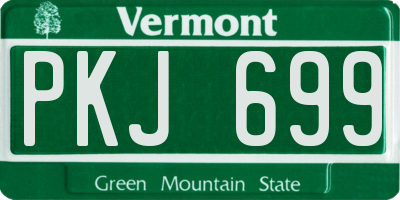 VT license plate PKJ699