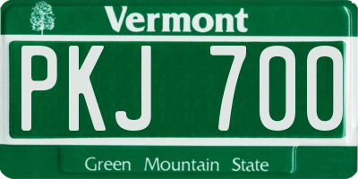 VT license plate PKJ700