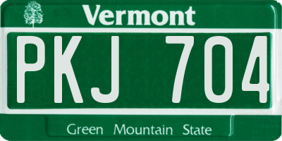VT license plate PKJ704