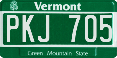 VT license plate PKJ705