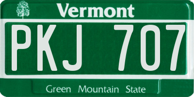 VT license plate PKJ707