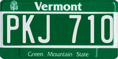VT license plate PKJ710