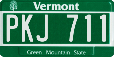 VT license plate PKJ711