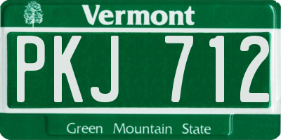 VT license plate PKJ712