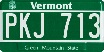 VT license plate PKJ713