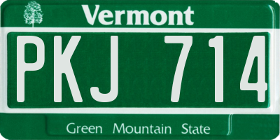 VT license plate PKJ714