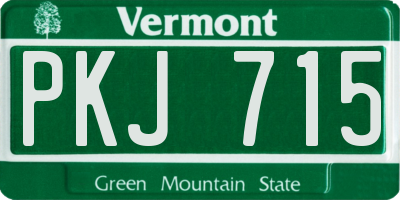 VT license plate PKJ715