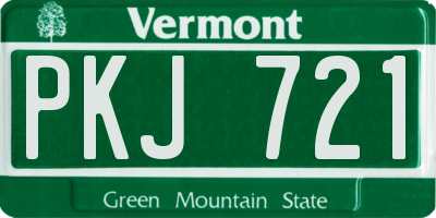 VT license plate PKJ721